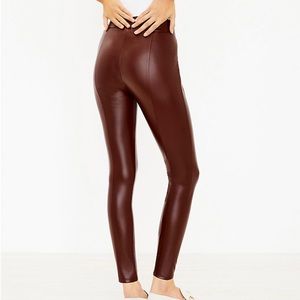 Faux leather brown leggings loft